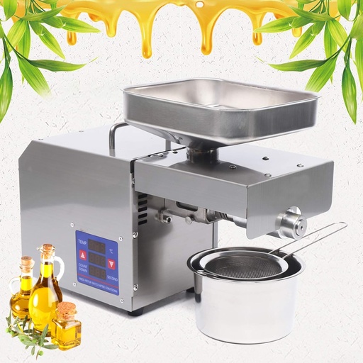 [BRSRAAA2AEARSCY3] Oil Press Machine Oil Extractor - 660W Hot/Cold Press Oil Machine for Peanut Sesame Sunflower Seeds Coconut Soybean,Two Oil Extraction Modes, Automatic Oil Making Machine for Home,Commercial