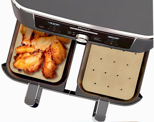 [BRSRAFIKDFYAKHI7] 100 Pcs Perforated Parchment Square Bamboo Steamer Paper Liners,Diameter 5.5IN X 8.1IN Suitable for Air Fryer,Cooking, Steaming Basket, Vegetables, Dim Sum,Rice,Dumplings,Buns,Pastries(Unbleached)