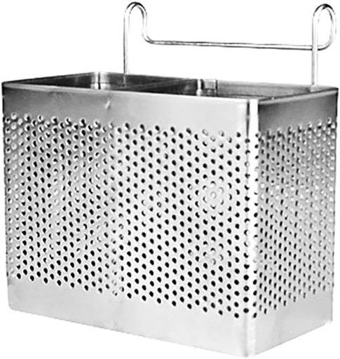 [BRSRMBACCUGREGY2] TOPINCN Kitchen Utensil Storage Holder, Stainless Steel Utensil Container Hanging Mesh Utensil Drying Rack Fork Chopsticks Storage Organizer Tableware Dinner Service Holder Cutlery Rack (Double Grid)