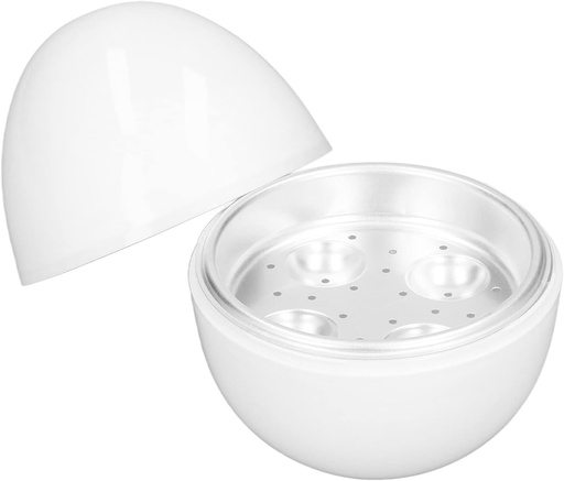 [BRSRMBIPCJ6Q4CAV] Microwave Boiled Egg Shape Egg Cooker 4 Egg Capacity Electric Egg Poacher for Hard Boiled Eggs Poached Eggs Scrambled Eggs Omelets Steamed Vegetables Dumplings White