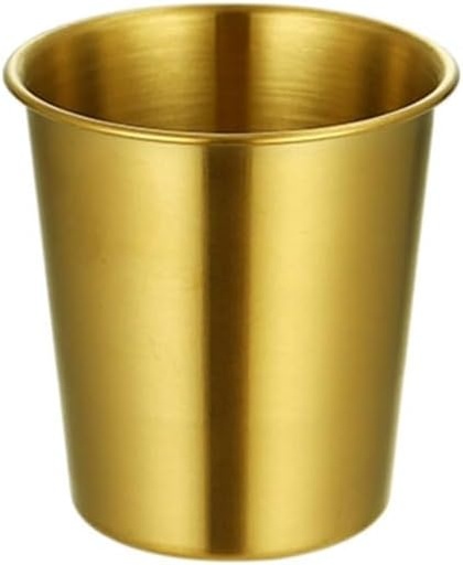 [BRSREZYLC55AKF3Z] Reusable Stainless Steel Cup Stackable Metal Cup Outdoor Camping Cup Reusable Coffee Cups Home Beer Cup Portable Travel Mugs Sturdy(Gold,260ml/9.2oz)