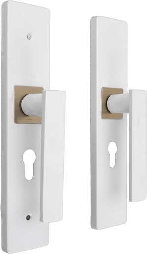 [BRSREEINBAIWCH3K] Door Lever Lockset with Key, White Entry Door Handle Set for Bathroom, Bedroom, Exterior Interior Door Lock Handle, Keyed Lever Lock for Thick Doors