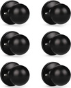 KNOBWELL 6 Pack Classic Closet Door Knobs Dummy Door Knob, Individual Dummy Door Knob Single Side, Matte Black Interior Door Knobs, Easy Installation