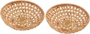 NOLITOY 2pcs Rattan Woven Snack Storage Tray for Fruit Multi-function Kitchen Basket Natural Decorative Holder for Home and Parties Rustic Style Food Serving Bowl