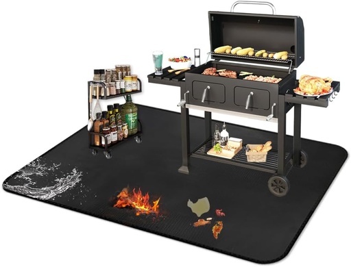[BRSRAAINCMNGGHL6] 60*40 Inch Outdoor Mat, Double-Sided Waterproof & Fireproof Under Grill Mat, Heat Resistant Silicone Stove Floor Mat For BBQ, Camping Stove, Fire Pit, Fireproof Deck & Patio Protector Mat