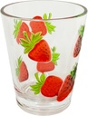 CORE HOME Decorative Embossed Drinking Glass Reusable Water Cup 14.5 Ounce Acrylic Strawberry
