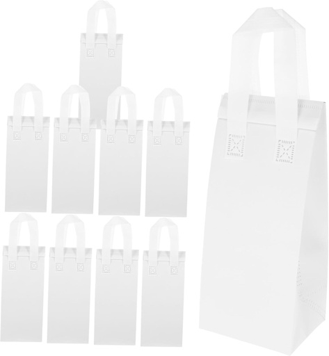 [BRSRAGL3CIAWGYLX] KICHOUSE 10pcs Insulated Cooler Bags for Groceries Takeout Leakproof Portable Drink Carriers for Juice Milk Tea Cake Packaging White