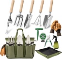 12-Piece Heavy Duty Garden Tool Set with Fashion Organizer Handbag, Rust-Proof Gardening Hand Tools Kit, Ideal Women's Gift for Gardening