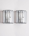 Crystal Wall Sconces Set of Two, Modern Wall Sconce Set of 2 in Chrome Finish, E12 Bases Wall Lamp for Living Room, Bedroom, Bathroom, Hallway, Entryway, Bulbs not Included