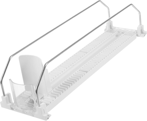 [BRSRAGD7CVYRQH3L] Convenient Drink Pusher Organizer Glide Dispenser for Vending Machines Supermarkets and Refrigerators Smooth-Action Can Bottle Display System