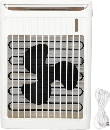 [BRSREED2A56WC3LD] Air Conditioner Humidifier 2 Cold Mists 5 Speeds Fan 7 LEDs Mini Portable Air Cooler with 680ml Tank USB Plug in Efficient Cooling and Mist 4 in 1 Air Cooler 680ml Space Cool