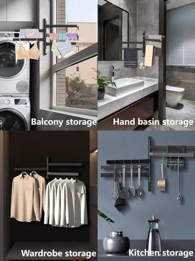 [BRSREZIEOEIBUC33] Rotating Towel Rack BSELUTNGY - Durable Space Saving Towel Racks for Bathroom Outdoor for Pool Over The Door Towel Rack Ideal for Balconies Cabinets Kitchens Perfect for Any Decor Style