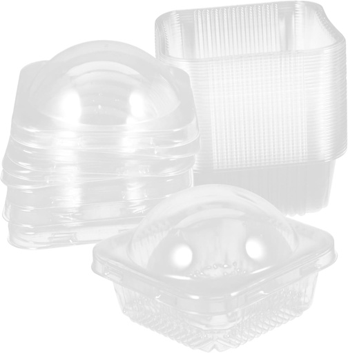[BRSRABTQCQMAIYA6] Garneck 50pcs Round Moon Cake Boxes Food-grade Safe Packing Containers for Cupcakes Cookies Muffins Slices Individual Wrapping Boxes