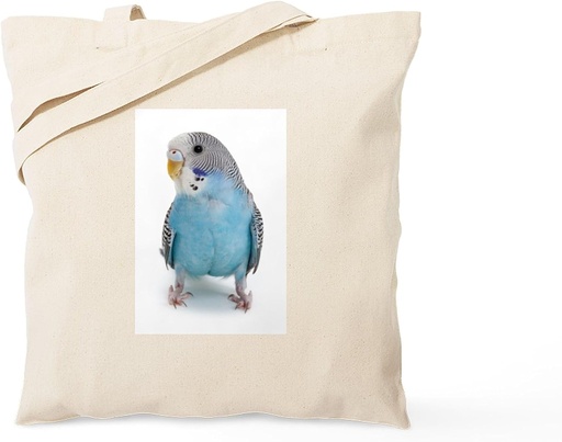 [BRSWGZL2CIFGYYIU] CafePress Blue Parakeet Tote Bag Natural Canvas Tote Bag, Reusable Shopping Bag
