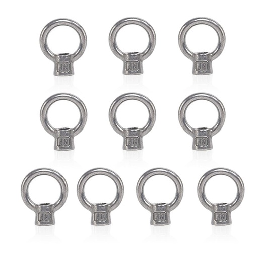 [BRSWYYILDEBQ4GTF] Lependor M8 Metric Ring Shape Lifting Eye Nut 304 Stainless Steel Lifting Eye Threaded Nut Fastener - 10 Pcs M8 (5/16"