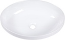 Donesdey 19 Inch Round White Vessel Bathroom Sink 19''x14'' Ceramic Modern Above Counter Oval Bowl Sink for Bathroom Classic White Porcelain Ceramic Art Basin