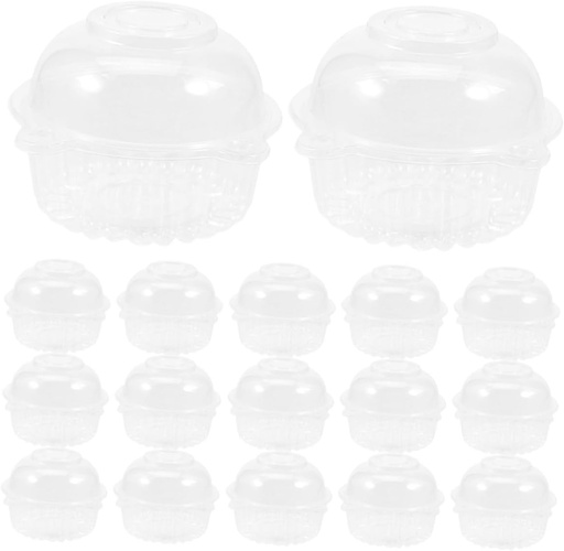 [BRSRABI2DEPBGYDG] BESPORTBLE 150pcs Clear Plastic Cake Box with Lid Transparent Mini Cupcake and Dessert Container for Bakery Display Secure Clasp Closure Cute Design for Parties and Special Occasions