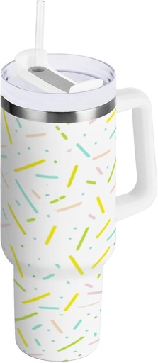 [BRSRAFQRCR7AMCY2] 30 oz Tumbler With Handle and Straw Lid, Stainless Steel Vacuum Insulated Tumbler for Water, Iced Tea or Coffee, Easy to Clean (Line Illustration)