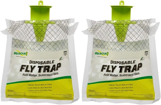 [BRSWGEA5DJ7GCGT3] RESCUE! Outdoor Disposable Fly Trap, Green, 2 Pack