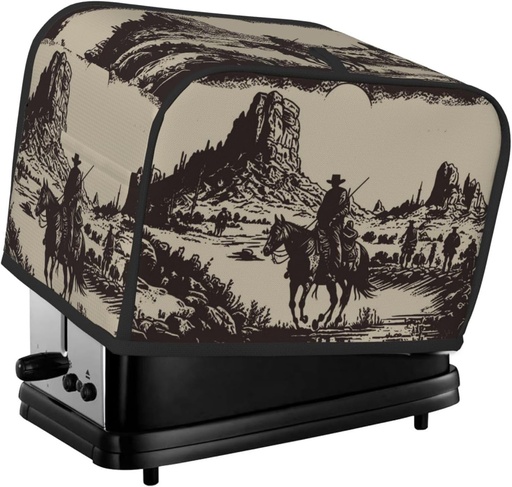 [BRSRAHYHAEFRSCDJ] Oven Cover Kitchen Bread Machine Protector,2 Slice Toaster Cover For Home,Kitchen Small Appliance-Western Desert Cowboy