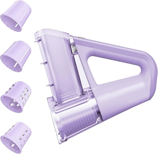 [BRSREGITO4CRQFA2] 4-in-1 Electric Vegetable Slicer, Electric Grater with 4 Type Blades Stainless Steela, Handheld Cordless Salad Shooter, Control Rotary, for Food Proces, Upgraded Safety(Purple)