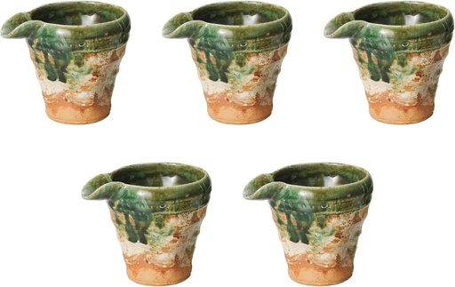 [BRSRACAEBUBWGD3J] Set of 5 Oribe Arahake Cold Sake [12.5 x 9.5 x 10.5 cm (310cc)] | Cold Sake Ware Ceramic (Setomonohonpo)