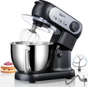 Stand Mixer, 6 QT 600W Tilt-Head Dough Mixer, 6+P speed Mixers Kitchen Electric Stand Mixer with Stainless Steel Bowl, Dishwasher-Safe Dough Hook, Flat Beater, Wire Whisk, Splash Guard, Black