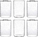 Canomo 6 Packs Seeded Glass Shades, 6" x 4" Clear Bubble Replacement Glass Cylinder with 1.625 Inch Fitter hole Fit for Wall Lamps Chandeliers or Ceiling Lamps