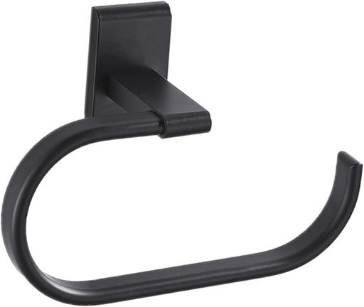 [BRSRAAIFDFYGCHT3] HOMSFOU 1pc Wall Mounted Towel Rack No Drill Towel Holder for Bathroom and Kitchen Elegant Black Design Easy Installation for Use