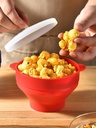 Silicone Microwave Popcorn Popper，collapsible Microwavable Bowl with Handles，hot Air Popcorn Poppers for Home，dishwasher Safe(Red)
