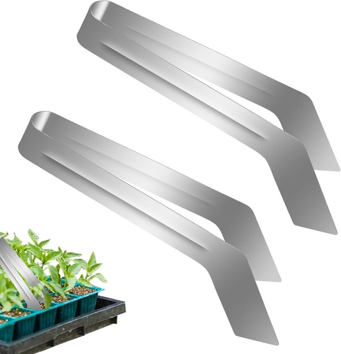 [BRSROCQNCMCRUC36] 2Pcs Seedling Transplant Tongs, Gardening Plants Transplant Tongs Stainless Steel Seedling Remove Transplanting Pliers, Gardening Supplies Plant Seed Starting Tools, Reduce Root Damage (8.7 Inch)