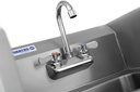 Kratos Commercial Hand Sink with Gooseneck Faucet - 9"W x 9"D x 5"H Stainless Steel Sink Bowl With Left and Ride Side Splashes, NSF (28W-091)