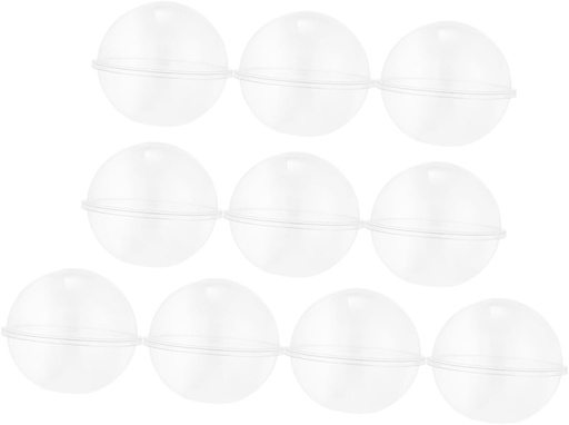 [BRSREHYQDNYQ22DL] 10pcs Transparent Round Ball Cake Containers Plastic Cake Boxes Portable Lightweight Sphere Mousse Holders Protective Dessert Storage