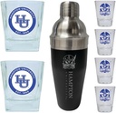 R and R Imports Hampton University Officially Licensed Collegiate Barware Set – 7-Piece Cocktail & Whiskey Glass Gift Pack