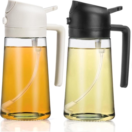 [BRSWYFICBZ5AIHL4] Nicunom 2 Pack 16 Oz Glass Oil Sprayer, 2 in 1 Olive Oil Dispenser for Kitchen, Leak-proof Glass Oil Bottle for Cooking, Salad, Air Fryer, Salad, Frying, BBQ
