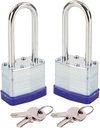 SEPOX® 2PCS Heavy Duty Padlock Keyed Alike, 40MM 1-9/16" Laminated Steel Lock Body, 2-3/8" Extra Long Shackle, Ideal for Gym Locker, Sheds, Gate, Warehouse, Tool Box, Hasp (4 Keys Same)