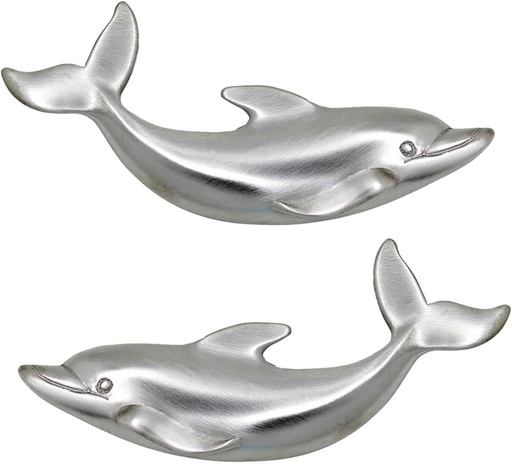 [BRSROGI6BMPWE2TB] Costello Coastal - Dolphin Drawer Pulls (Matched Pair) | Artist Pewter Hardware Colletion