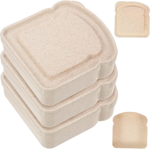 [BRSREEINCEDWCEY3] 4Pcs Portable Toast Box Set Leak-proof Sandwich Container for Fresh Bread Storage for Picnics and Meal Prep Kitchen Accessory