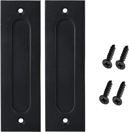 [BRSWYEIRBMIBGYDG] 2pcs 7 inch Running Black Sliding Barn Door Finger Pull Set | Heavy Duty Modern Simple Invisible Handle| with Flat Bottom Easy to Install barn Door Flush Handle Flush Door Pull