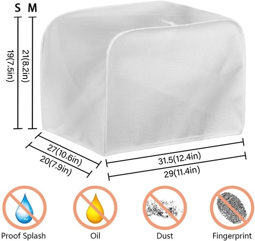 [BRSRMCY5DIIWECI3] 2 & 4 slice Toaster Cover, Black Marble Polyester Fabric Two Four Slice Toaster Appliance Dust-proof Cover Toaster Machine Cover