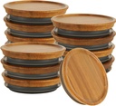 12PCS Wooden Wide Mouth Mason Jar Lids, 3.6x0.8 Inch Acacia Wooden Storage Canning Jar Lids Ball Jars, Reusable Wooden Storage Lid with Silicone Seal for Ball Mason Jar Canning Jars
