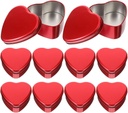 10pcs Box Wedding Candy Jar Wedding Cookies Can Food Tin Container Candy Containers for Valentines Day Decor Heart Shaped Tin Heart Tins Easter Tinplate Baby Small Can