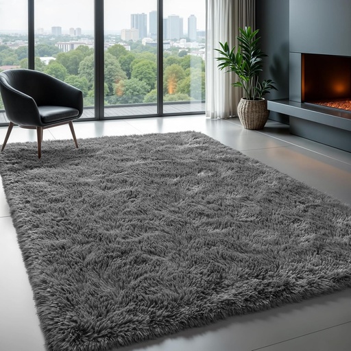 [BRSRAZYFPMJWODI2] Zentavio Area Rugs for Living Room Grey Rugs for Bedroom Large 5x8 Carpet Fluffy Furry Soft Shag Aesthetic Plush High Pile Gray Throw Rug for Nursery Kids Room Dorm