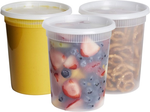 [BRSWKGQLCV6QGFQ5] GUSTO [32 oz. - 24 Count Plastic Deli Containers with Lids - Disposable Food Storage Containers With Airtight Lids, Ideal for Soups, Stews, and Meal Prep