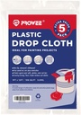 5 Pack 0.8 mil Plastic Drop Cloth for Painting 9-Feet x 12-Feet Plastic Sheeting Waterproof Paint Floor Cover Plastic Drop Sheet Painters Clear Tarp