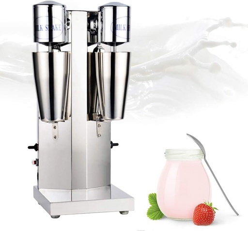 [BRSRMA3QPIPA2FLV] Electric Milkshake Maker, Stainless Steel Double Head Milkshake Mixer Ice Cream Smoothie Blender Machine Commercial,Milk Tea Drink Mixer,2 Speed Adjustable
