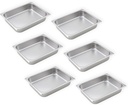 Tiger Chef 6 Pack Anti-Jam Hotel Pans, Full Size 2 1/2 Inch Deep, NSF Commercial 18/8 Stainless Steel Chafing Steam Table Pan, Catering Storage Metal Food Pan