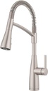 Pfister Kwan Commercial Culinary Kitchen Faucet with Pull Down Sprayer, High Arc, NSF Certified, Spot Defense Stainless Steel Finish, F5297KWCGS