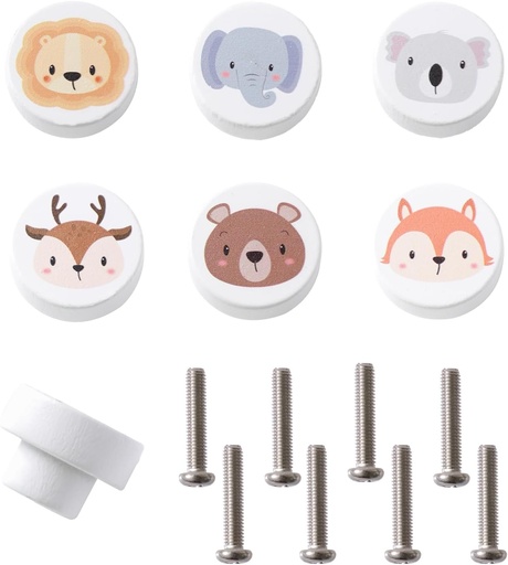 [BRSROZYDOEHQKDLV] Wooden Animal Drawer Knobs, Cabinet Knobs Door Handles for Dresser Nursery Drawer Closet 6 Sets