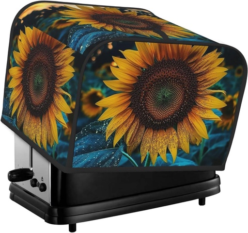 [BRSRAALRBEMW2ETD] 4 Slice Toaster Cover with Two Pockets for Storing knife Super Soft Appliance Cover The most beautiful sunflower Dust Cover for Kitchen Small Oven Cover Kitchen Bread Machine Protector Cover